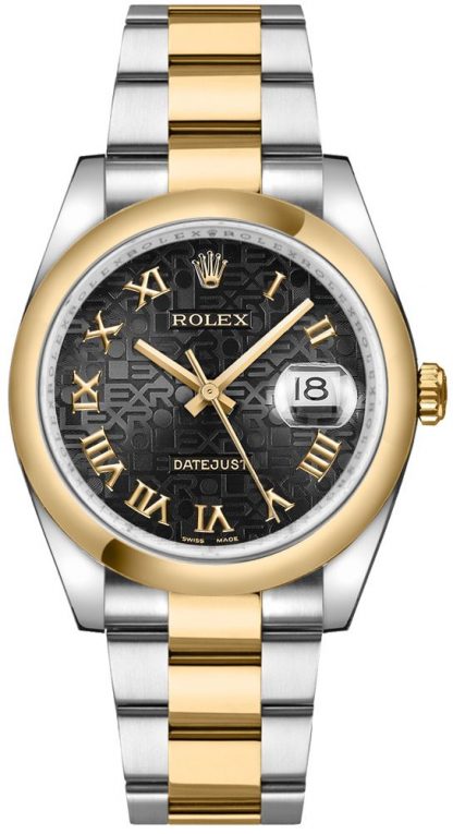 repliche Orologio da polso Rolex Datejust 36 Black Jubilee Numeric Roman Oyster - Bracciale 116203
