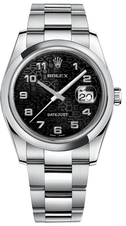 repliche Orologio da polso Rolex Datejust 36 quadrante nero Oyster 116200