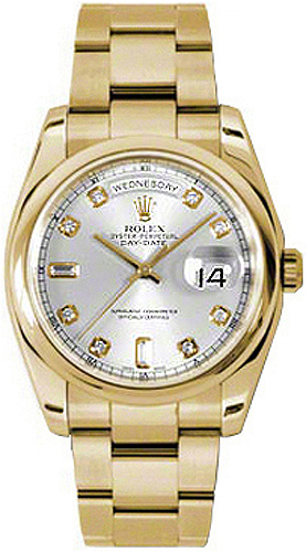 repliche Orologio da polso Rolex Day-Date 36 con diamanti in argento President Orologio in oro 118208