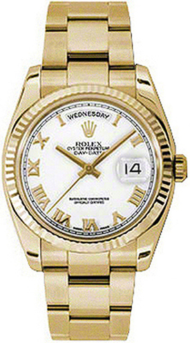 repliche Orologio da polso Rolex Day-Date 36 quadrante bianco Oyster 118238
