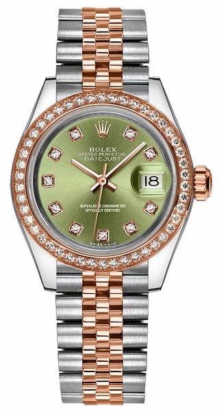 repliche Orologio da polso Rolex Lady-Datejust 28 Diamond Jubilee verde 279381RBR