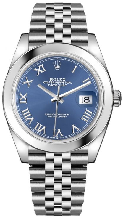 repliche Orologio da uomo Rolex Datejust 41 quadrante blu Jubilee Bracelet 126300