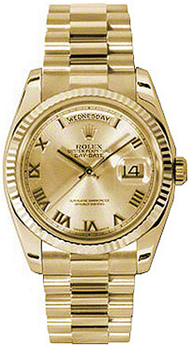 repliche Orologio da uomo Rolex Day-Date 36 in oro giallo 18 carati 118238