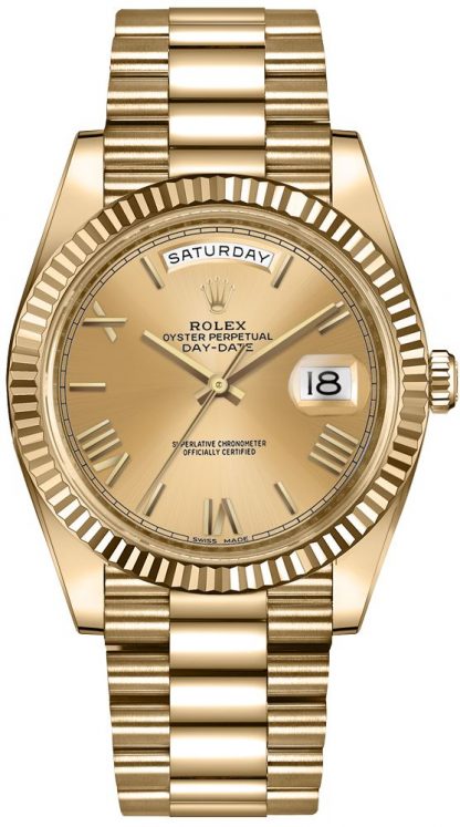 repliche Orologio da uomo Rolex Day-Date 40 in oro massiccio 18 carati 228238