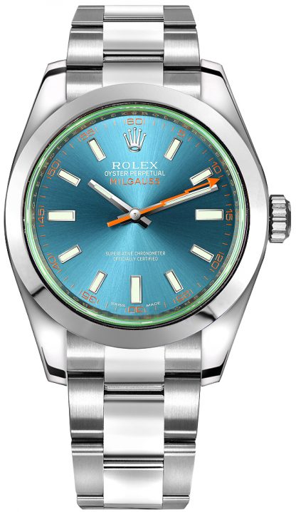 repliche Orologio da uomo Rolex Milgauss quadrante blu di lusso 116400GV
