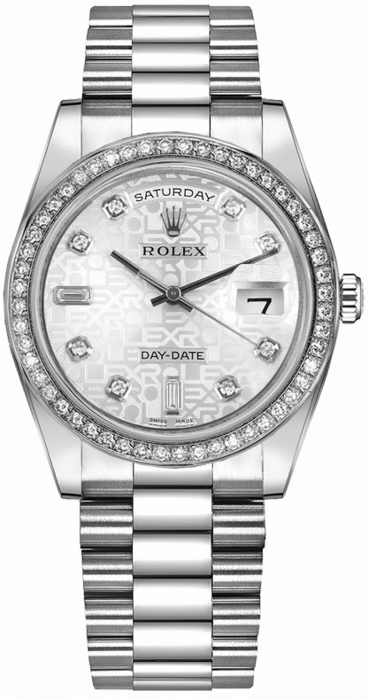 repliche Orologio di lusso Rolex Day-Date 36 da uomo in platino 118346