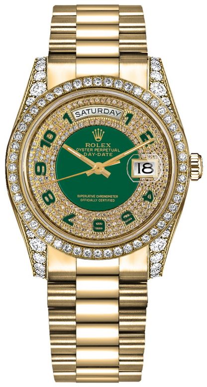 repliche Orologio svizzero Rolex Day-Date 36 quadrante diamante verde orologio svizzero 118388