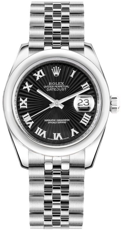 repliche Rolex Datejust 31 orologio di lusso quadrante nero 178240