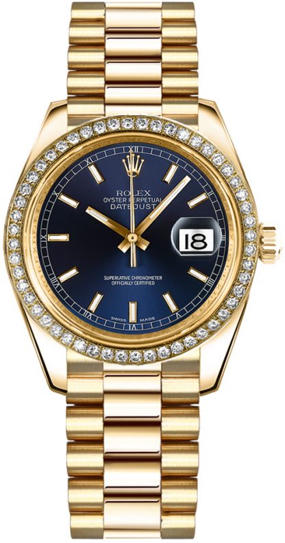 repliche Rolex Datejust 31 quadrante in oro blu con diamante orologio 178288