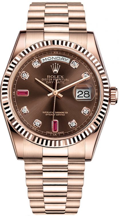 repliche Rolex Day-Date 36 Orologio di lusso in oro rosa 118235