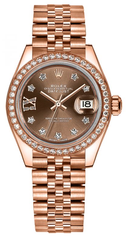 repliche Rolex Lady-Datejust 28 Jubilee Bracelet Orologio d'oro 279135RBR