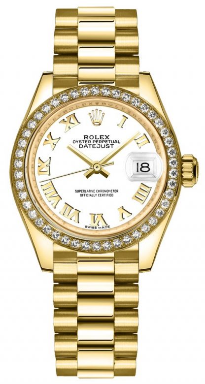 repliche Rolex Lady-Datejust 28 oro giallo e diamanti 279138RBR